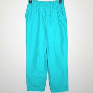🌺 Mom Pants Vintage 80's Nylon Neon Blue Size 16